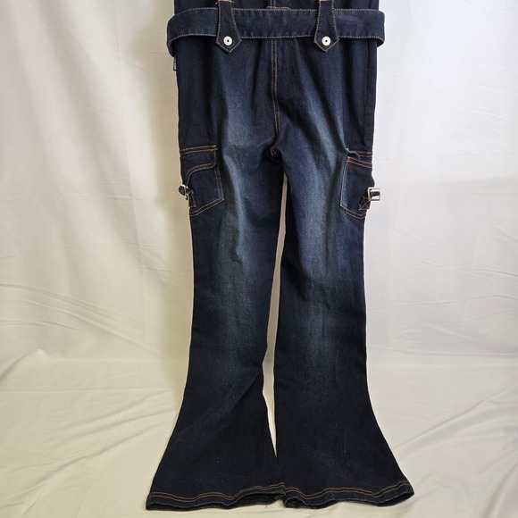 Vtg 90s/y2k Revolt Jeans Co Denim Belted Zip Up Jumpsuit, Women's Size Medium - Picture 7 of 10